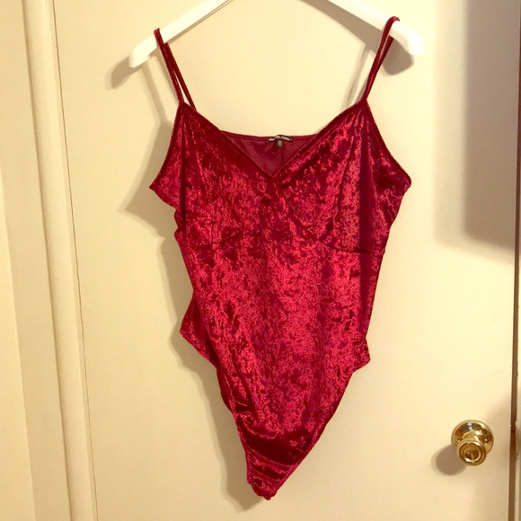 Charlotte Russe Other - Plus size 3x velvet spaghetti strap bodysuit